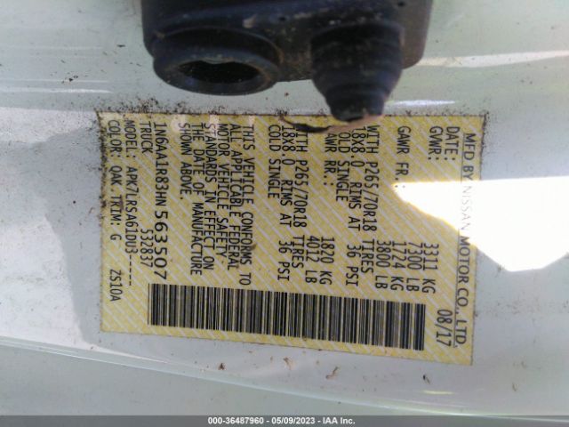1N6AA1R83HN563507 Nissan TITAN S