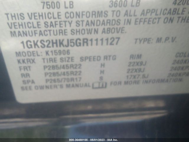 1GKS2HKJ5GR111127 GMC YUKON XL DENALI