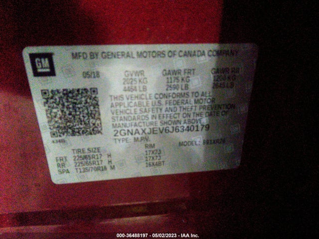 Chevrolet EQUINOX LT 2018 2GNAXJEV6J6340179 Image 11