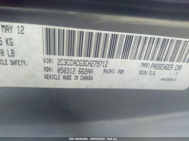 2012 CHRYSLER 300 LIMITED VIN: 2C3CCACG3CH279712