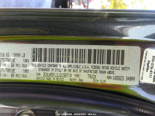 3C6UR5FL2JG156714 RAM 2500 Laramie