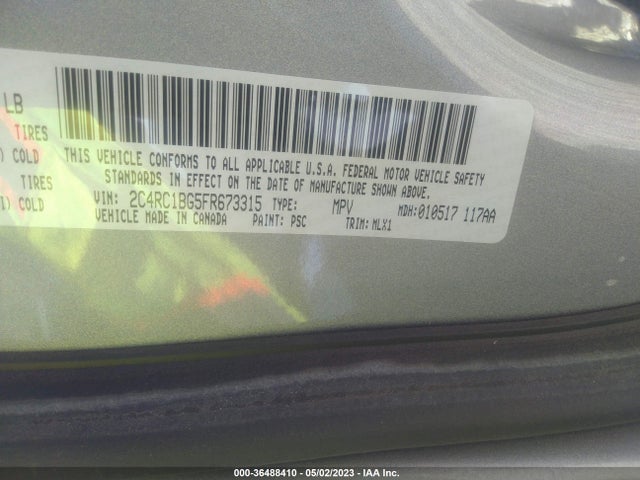 2C4RC1BG5FR673315 Chrysler Town & Country Touring