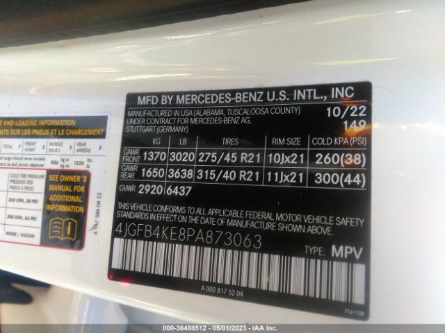 4JGFB4KE8PA873063 Mercedes-Benz Gle Gle 350
