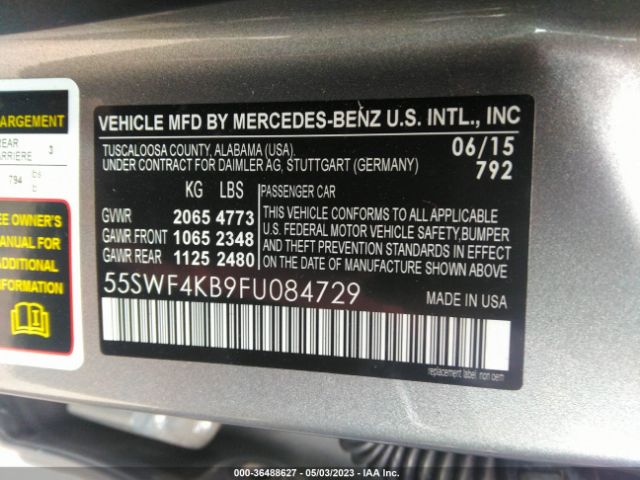 55SWF4KB9FU084729 Mercedes-Benz C-class C 300