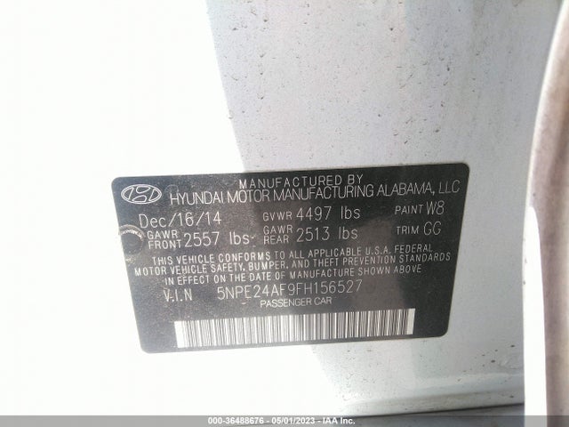 Hyundai Sonata 2.4l Se 2015 5NPE24AF9FH156527 Image 10