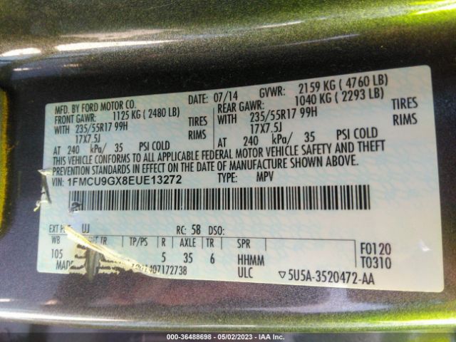 1FMCU9GX8EUE13272 Ford ESCAPE SE