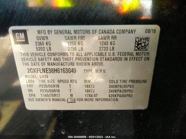 2GKFLNE38H6163049 GMC Terrain Sle