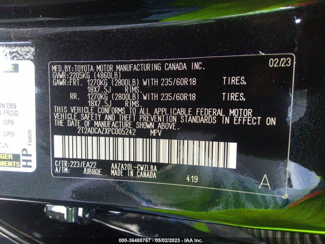 2023 Lexus NX, VIN: 2T2ADCAZXPC005242