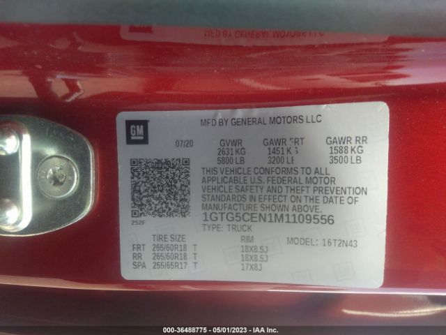 1GTG5CEN1M1109556 GMC Canyon 2wd Elevation