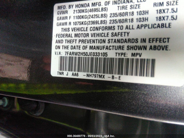 Honda CR-V EX 2018 7FARW2H50JE033105 Image 9