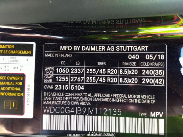 WDC0G4JB9JV112135 Mercedes-Benz Glc Glc 300
