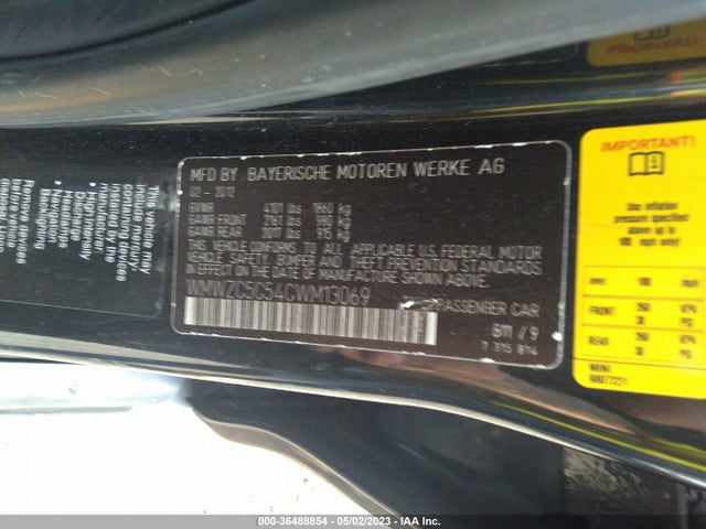 2012 MINI COOPER COUNTRYMAN S VIN: WMWZC5C54CWM13069