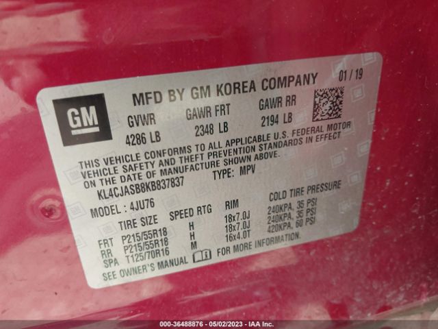 KL4CJASB8KB837837 Buick Encore Preferred