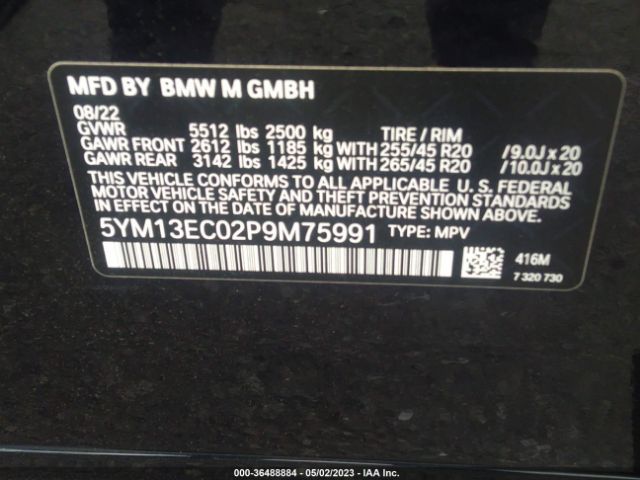 5YM13EC02P9M75991 BMW X3 M