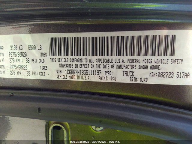 1C6RR7NT8GS111197 RAM 1500 Laramie