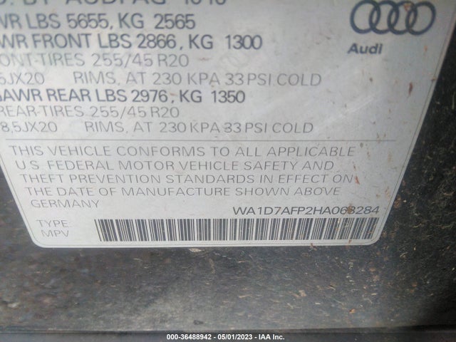 WA1D7AFP2HA063284 Audi Q5 Premium Plus