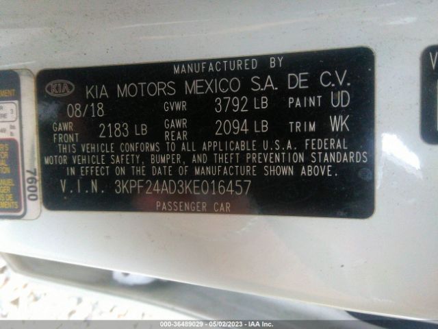 3KPF24AD3KE016457 KIA FORTE FE