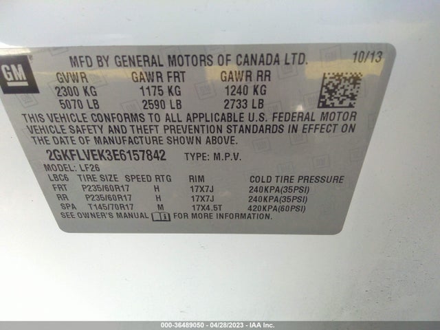 GMC Terrain Sle 2014 2GKFLVEK3E6157842 Image 9