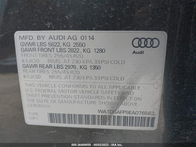 WA1DGAFP9EA076562 Audi Q5 Premium Plus