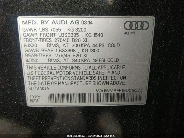 WA1WMBFE1ED018322 Audi Q7 3.0 Tdi Premium
