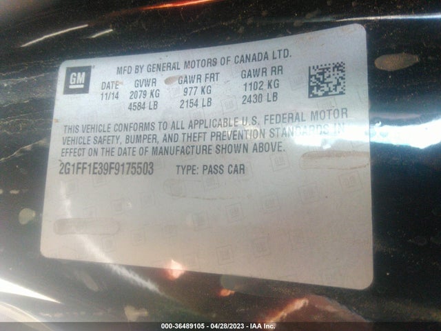 Chevrolet CAMARO LT 2015 2G1FF1E39F9175503 Image 11
