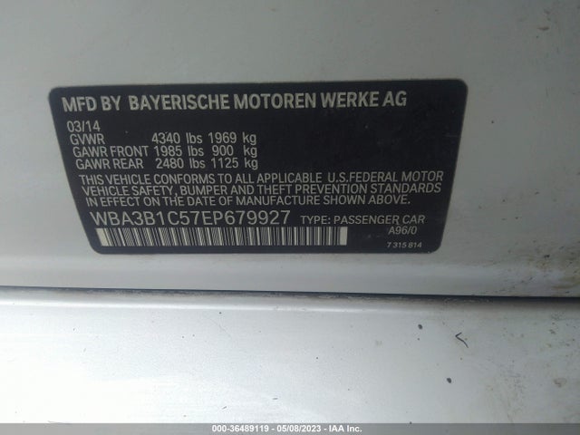 BMW 3 Series 320i 2014 WBA3B1C57EP679927 Image 9
