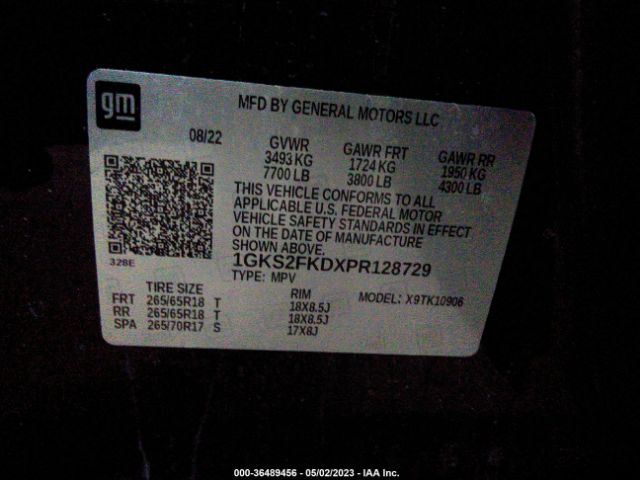 1GKS2FKDXPR128729 GMC Yukon Xl Sle