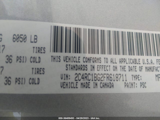 2C4RC1BG2FR618711 Chrysler Town & Country Touring