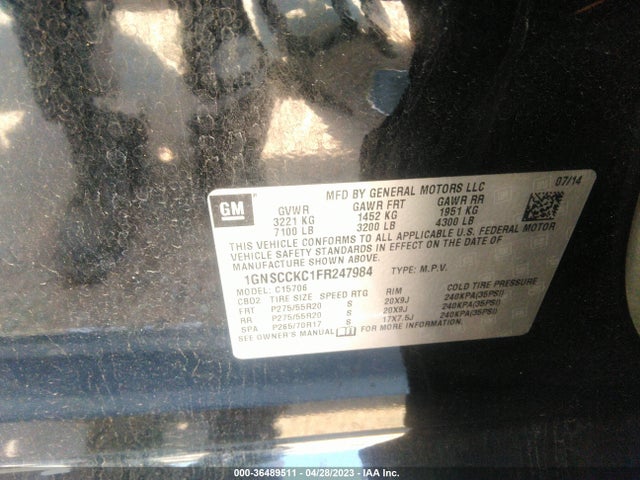 Chevrolet Tahoe Ltz 2015 1GNSCCKC1FR247984 Image 10