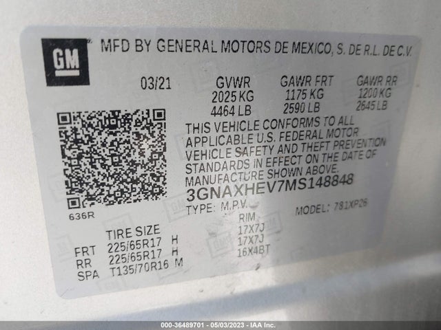 Chevrolet EQUINOX LS 2021 3GNAXHEV7MS148848 Image 11