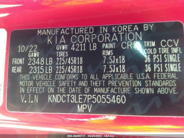 KNDCT3LE7P5055460 KIA Niro Sx Touring