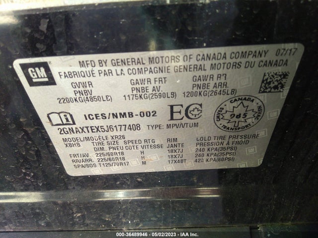 Chevrolet EQUINOX LT 2018 2GNAXTEX5J6177408 Image 10