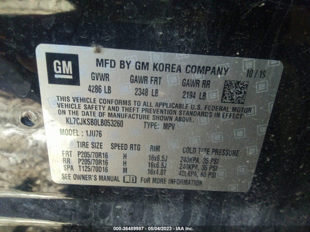 Chevrolet TRAX LS 2020 KL7CJKSB0LB053260 Image 9