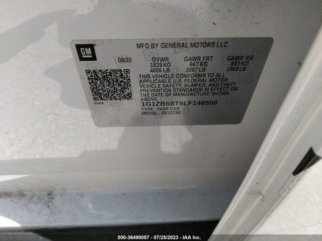 Chevrolet MALIBU LS 2020 1G1ZB5ST6LF148508 Image 9
