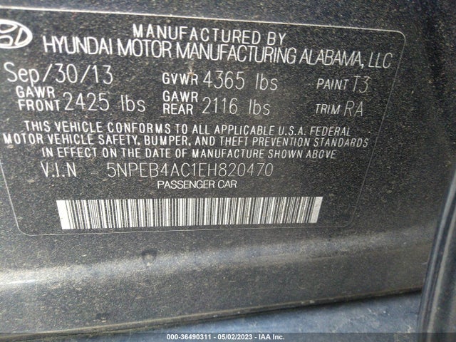 Hyundai SONATA GLS 2014 5NPEB4AC1EH820470 Image 10