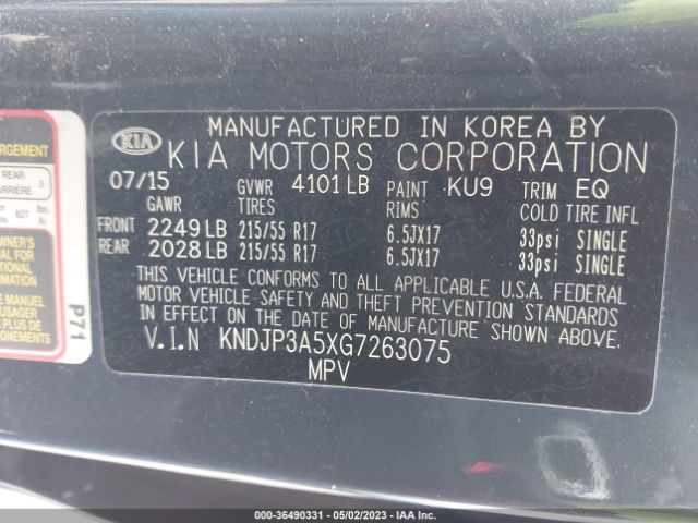 KNDJP3A5XG7263075 KIA SOUL +
