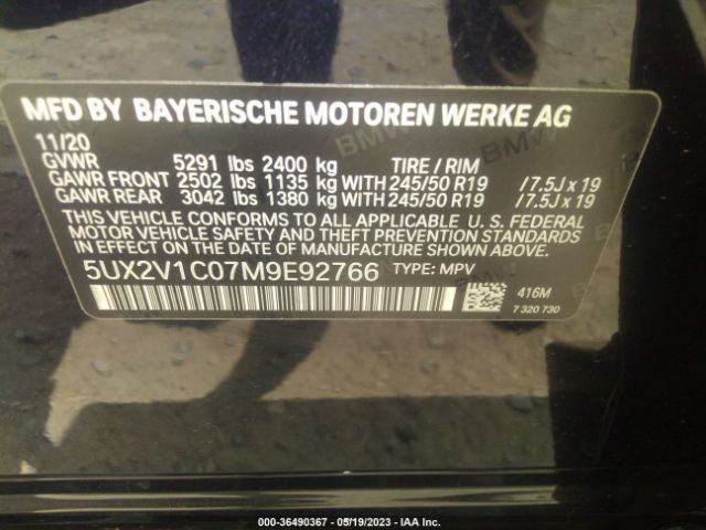 5UX2V1C07M9E92766 BMW X4 Xdrive30i