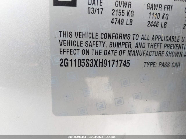 Chevrolet IMPALA LT 2017 2G1105S3XH9171745 Image 11
