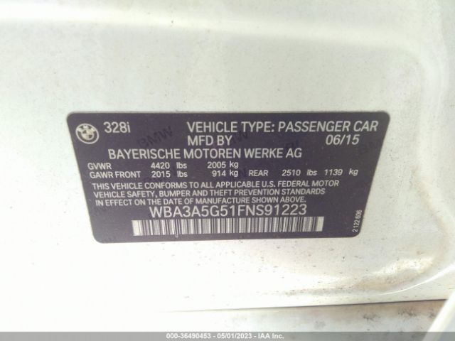 WBA3A5G51FNS91223 BMW 3 Series 328i