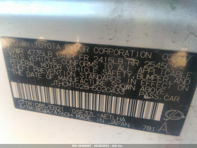JTHCM1D28H5020433 Lexus Is Is 300