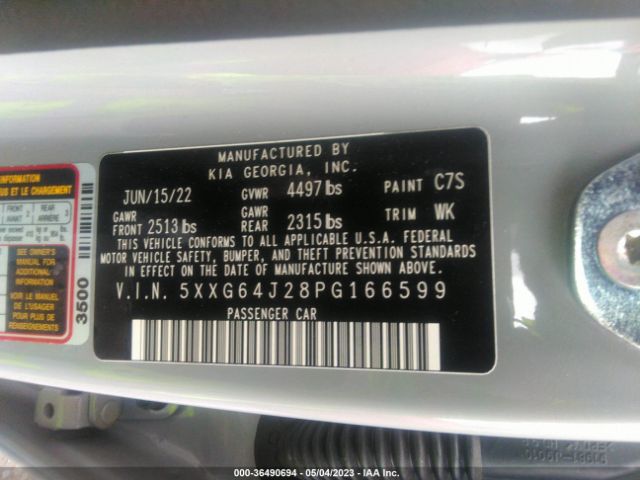 5XXG64J28PG166599 KIA K5 Gt-line