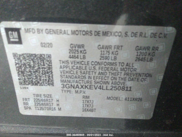 Chevrolet EQUINOX LT 2020 3GNAXKEV4LL250811 Image 9