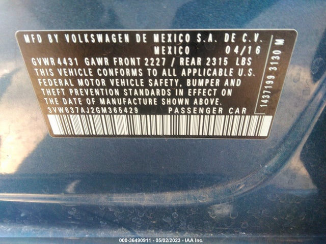 3VW637AJ2GM365429 Volkswagen Jetta Sedan Hybrid Sel Premium