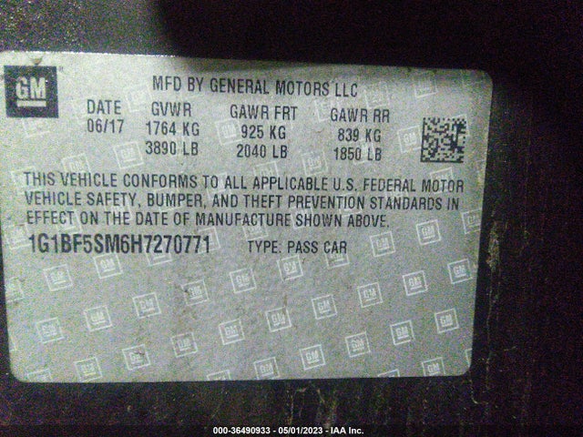 Chevrolet Cruze Premier 2017 1G1BF5SM6H7270771 Image 10