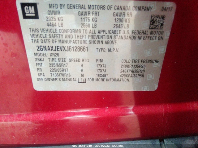 Chevrolet EQUINOX LT 2018 2GNAXJEVXJ6128661 Image 10