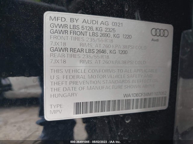 WA1DECF34M1107052 Audi Q3 S Line Premium