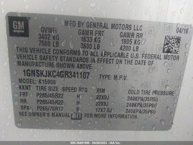 Chevrolet Suburban Ltz 2016 1GNSKJKC4GR341107 Image 10