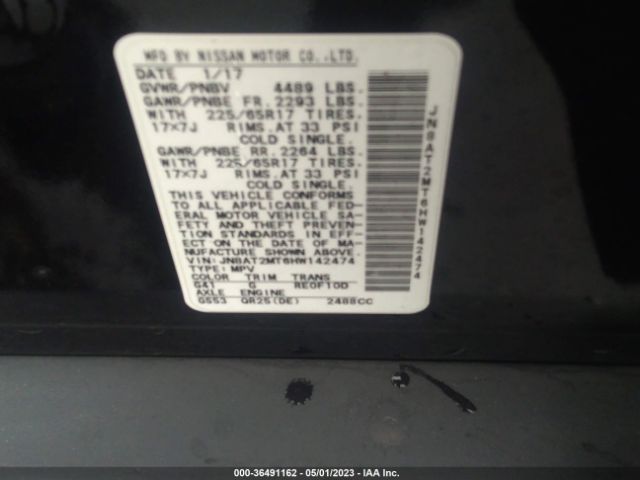 JN8AT2MT6HW142474 Nissan ROGUE S