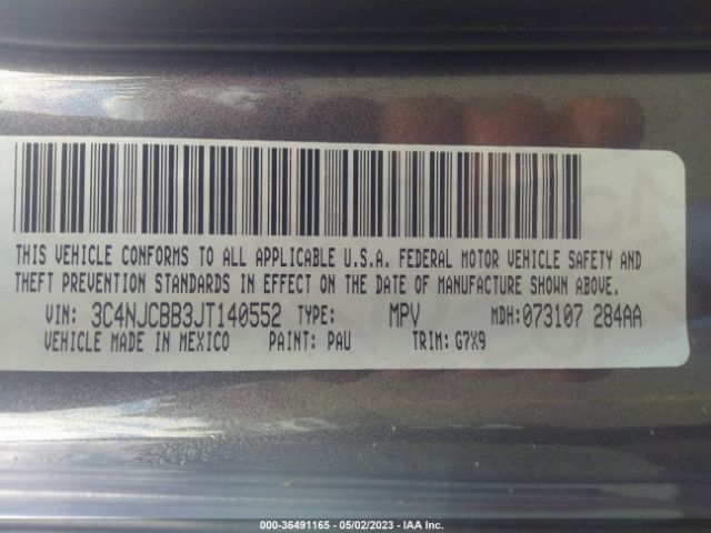 3C4NJCBB3JT140552 Jeep Compass Latitude