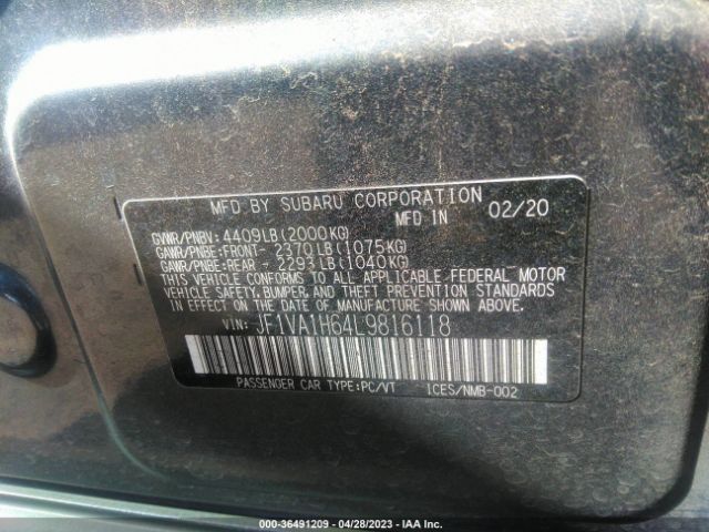 JF1VA1H64L9816118 Subaru Wrx Limited